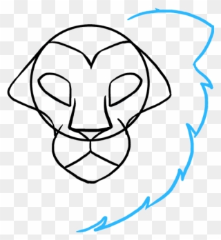 How To Draw Lion Head - Lion Head Drawing Clipart