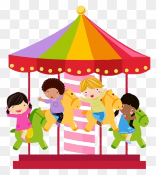 Colourful Merry Go Round Illustration - Merry Go Round Png Clipart