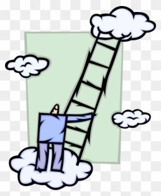 Vector Illustration Of Businessman Climbs Ladder To Clipart