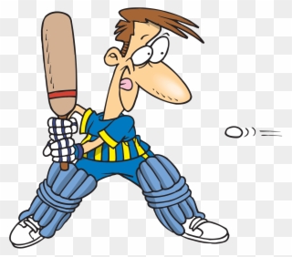 Fun Clipart Having Fun - Man Playing Cricket Cartoon - Png Download