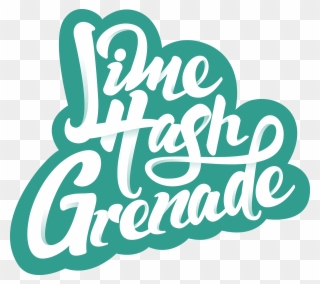 Lime Hash Grenade - Calligraphy Clipart