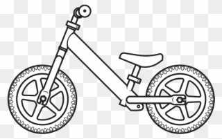 Drawn Pushbike Dirt Bike - Balance Bike For Coloring Clipart