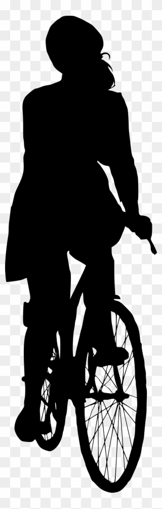 6 Bicycle Ride Silhouette Front View - Bicycle Front Png Clipart