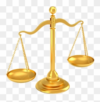 Legal Clipart Gold Scale - Gold Scales Of Justice - Png Download
