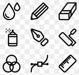 Tool Drawing Line Clip Art Black And White Library - Draw Icons - Png Download