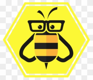 Bee Student Hexagon Logo - Bee Learning Clipart