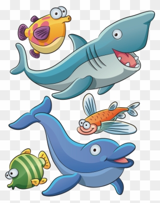 The Sea Clipart Marine Animal - Animal In The Sea Cartoon - Png Download