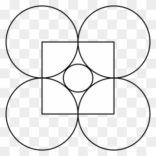 At Each Corner Of The Square We Place A Circle Of Radius - Venn Diagram 3 Circles Clipart