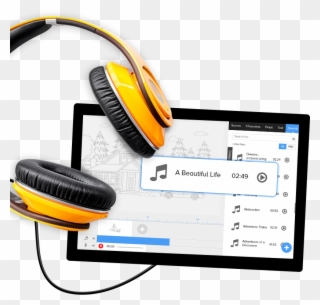 Complete With Royalty Free Audio Music Tracks, Perfect - Headphones Clipart