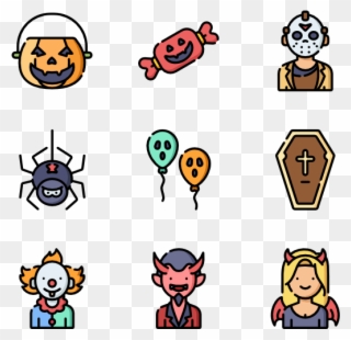 Halloween Design Elements Vector Icon Set - Design Clipart
