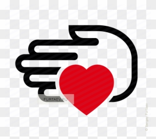 Vector Icon Of Hand Holding Heart - Heart Clipart