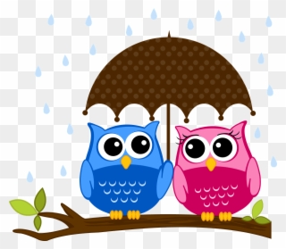 Family Clipart Owl - Dibujo Novios Buhos - Png Download