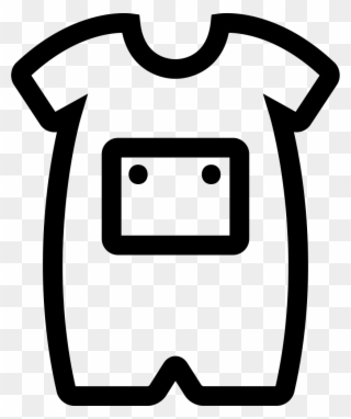 Picture Freeuse Stock Baby Onesie With Front Pocket - Baby Clothes Outline Clipart