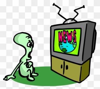 Clipart Science Science Classroom - Alien Watching Tv Cartoon - Png Download