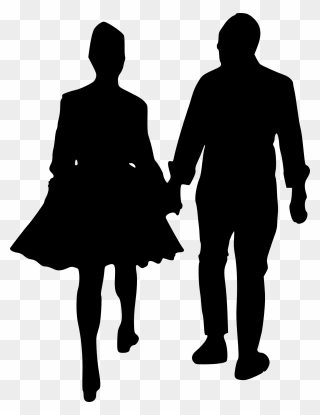 Couple Holding Umbrella Silhouette At Getdrawings - People Walking Silhouette Png Clipart