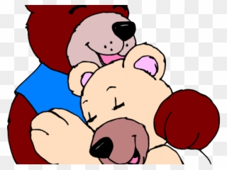 Hug Clipart Bear Hug - Two Cartoon Bears Hugging - Png Download