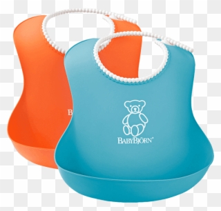 Babybjorn Soft Bib, Orange/turquoise, 2 Pack Clipart