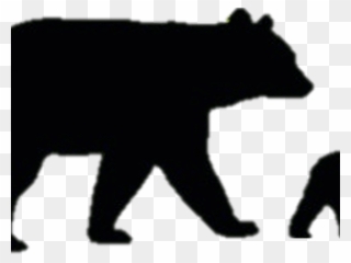 Bear Cub Clipart Sitting Bear - Bear And Cub Silhouette - Png Download
