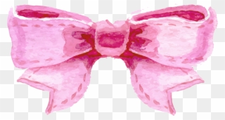 Clipart Bow Button Bow - Pink Watercolor Bow Clipart - Png Download