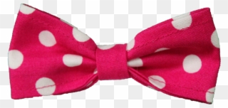 Clip Free Stock Hot Bow Tie W - Pink Bow With White Polka Dots - Png Download