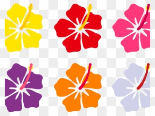 Tropical Flowers Cliparts - Cartoon Hibiscus - Png Download