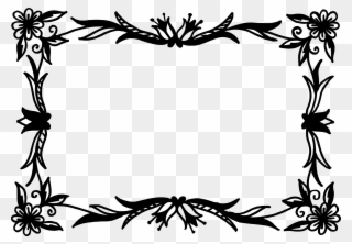 Clipart Library Rectangle Flower Vector Png Transparent - Black And White Frame Clip Art Flowers