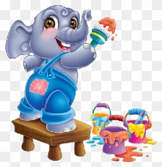All Animal Images Are Free To Copy For Your Own Personal - Elephant Painting Clip Art - Png Download