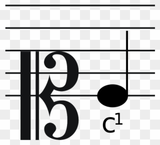 Soprano Clef With Note - B In Alto Clef Clipart