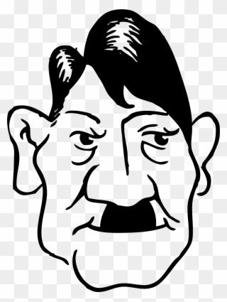 Adolf Hitler 2 Black White Line Art 999px 98 - Adolf Hitler Clipart - Png Download