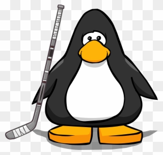 Riley's Hockey Stick On A Player Card - Penguin With Top Hat Clipart