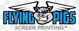 Flying Pigs Screen Printing Clipart