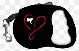 Heart Infinity Pug Retractable Dog Leash - Mugs Clipart