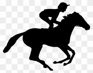 Horse And Jockey Silhouette Clipart