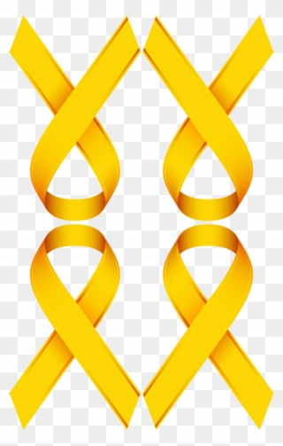 Gold Ribbon For Childhood Cancer Awareness Giftwrap - Yellow Cancer Ribbon Background Clipart