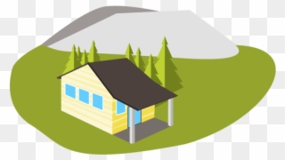 Land Clipart Hill - House - Png Download