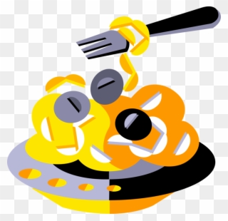 Vector Illustration Of Italian Cuisine Spaghetti Pasta - Spaghetti Clipart