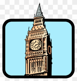 Vector Illustration Of Big Ben Clock Tower Tourism - Big Ben Clip Art - Png Download