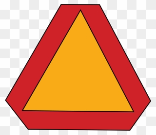Slow Moving Vehicle Sign - Red And Yellow Traffic Signs Clipart
