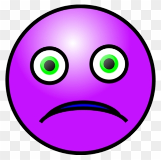 Sad Face Clip Art N110 - Smiley Purple Cry - Png Download