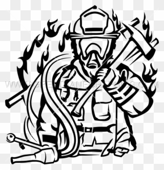 Engine Clipart Firefighter Heat Transfer Vinyl Clip - Png Download