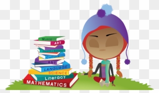Girl And Books Background Image - Studyladder Login Clipart
