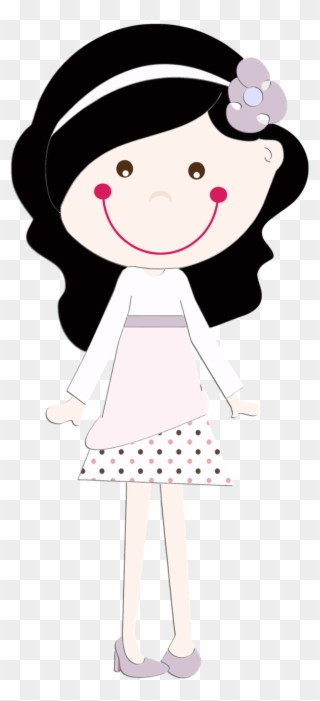 Bonecas & Meninas Family Clipart, Clipart Boy, Cute - Bonequinha Cabelos Preto Png Transparent Png