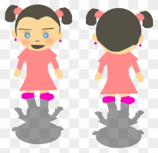 Clipart - - Girl Back Side Clipart - Png Download