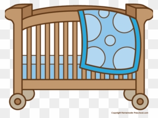 Baby Girl Clipart Crib - Clip Art Baby Crib - Png Download