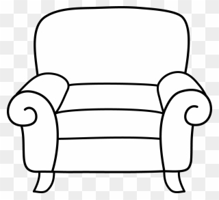 Armchair Coloring Page - Sofa Cartoon Black And White Clipart