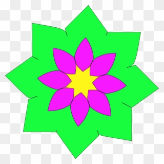 Free Vector Geometric Flower Shape Clip Art - Flower In Geometrical Shape - Png Download
