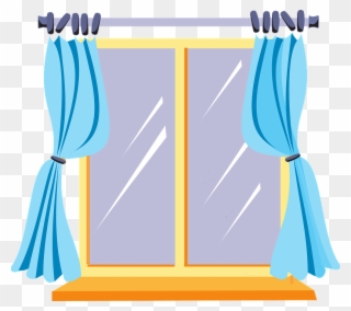 Curtains Closet Cliparts - Window Clipart - Png Download