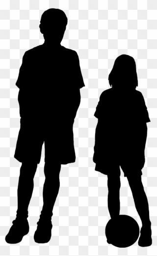 Boy And Girl Silhouette Clip Art - Silhouette Child Png Transparent Png