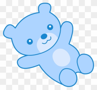 Cute Blue Teddy Bear Clipart - Blue Teddy Bear Cartoon - Png Download