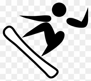 Fencing Clipart Olympic Athlete - Snowboarding Pictogram - Png Download